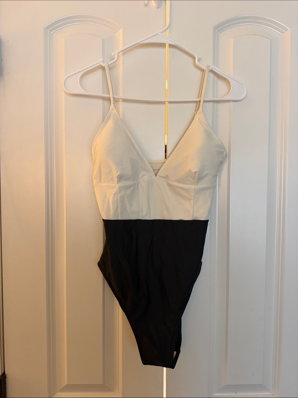 summersalt Two-Tone Black and Cream One-Piece Swimsuit